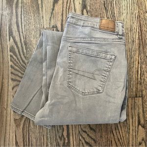 American Eagle Mom Jean - Green/Grey - Size 10 Long